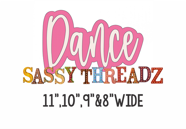 Dance Bean Stitch Script Double Stacked Embroidery Download
