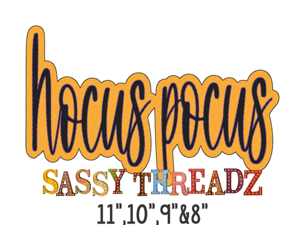 Hocus Pocus Bean Stitch Script Stacked Embroidery Download - Sassy Threadz