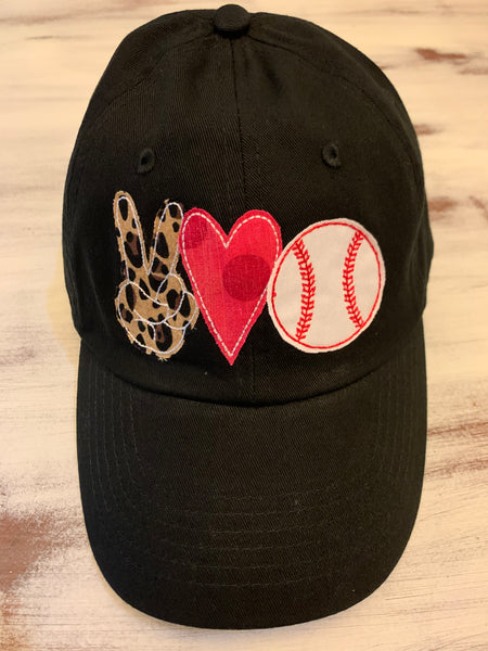Leopard Peace Love Baseball Softball Hat - Sassy Threadz