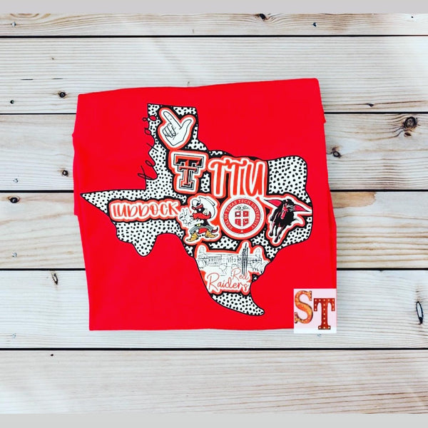 Red Texas Tech Tee or Sweatshirt