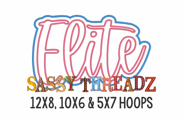Elite Satin Stitch Script Stacked Embroidery Download