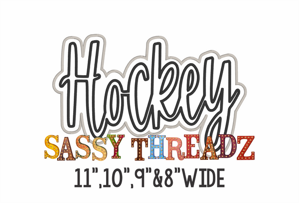 Hockey Satin Stitch Script Stacked Embroidery Download (Copy)