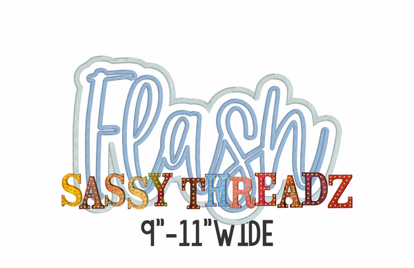 Flash Satin Stitch Script Stacked Embroidery Download - Sassy Threadz