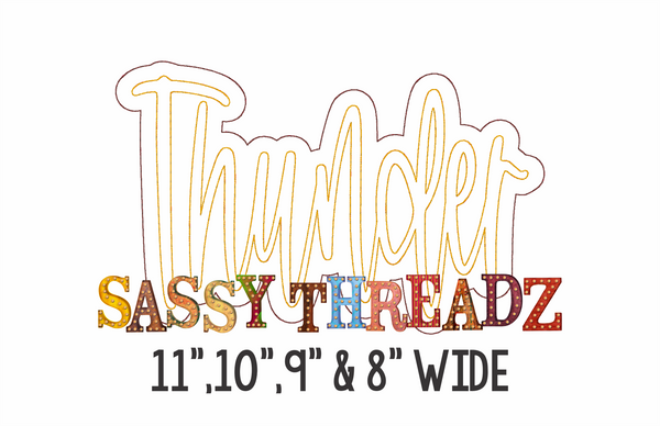 Thunder Script Stacked Bean Stitch Embroidery Download