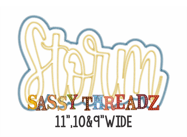 Storm Zig Zag Script Stacked Embroidery Download