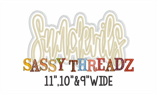 Sundevils Satin Stitch Script Stacked Embroidery Download