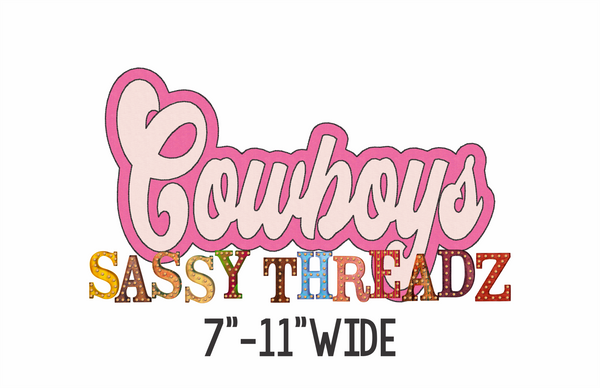 Cowboys Bean Stitch Retro Double Stacked Embroidery Download - Sassy Threadz