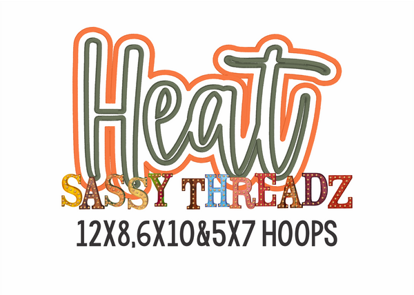 Heat Satin Stitch Script Stacked Embroidery Download