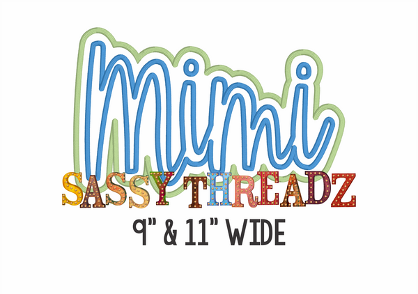 Mimi Satin Stitch Script Stacked Embroidery Download