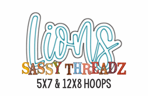 Lions Stacked Script Zig Zag Embroidery Download