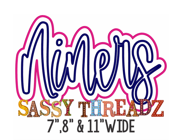 Niners Satin Stitch Script Stacked Embroidery Download