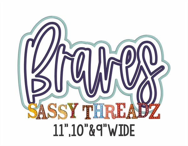 Satin Stitch Braves Stacked Script Embroidery Download