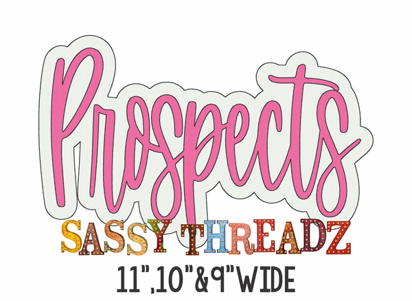Prospects Bean Stitch Script Stacked Embroidery Download