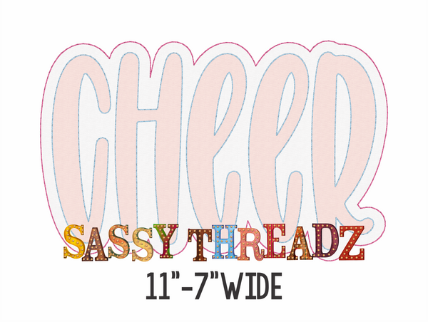 Bean Stitch CHEER Double Stacked Applique Embroidery Download