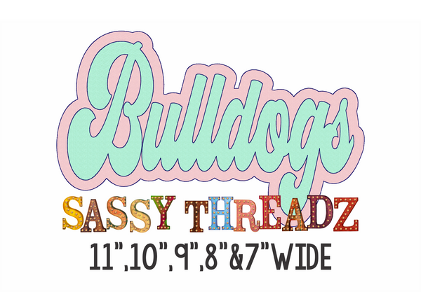 Retro Bulldogs Bean Stitch Stacked Embroidery Download