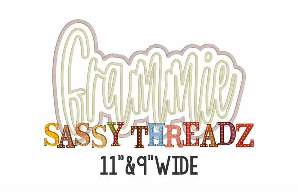 Grammie Satin Stitch Script Stacked Embroidery Download
