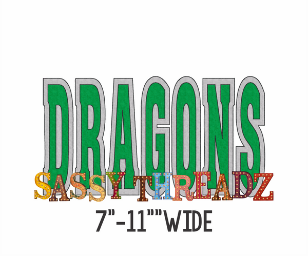Dragons Block Bean Stitch Stacked Embroidery Download