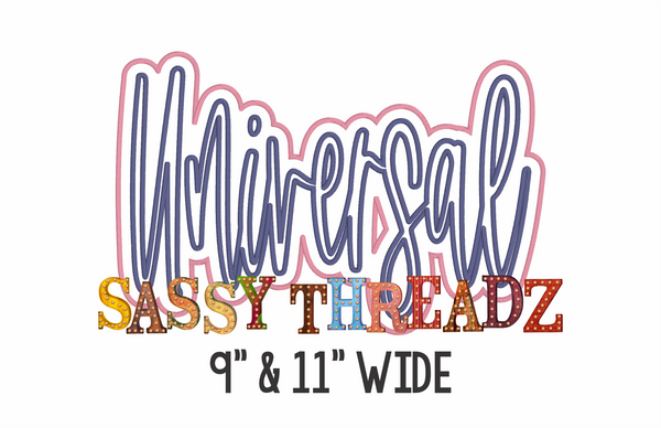 Universal Satin Stitch Script Stacked Embroidery Download