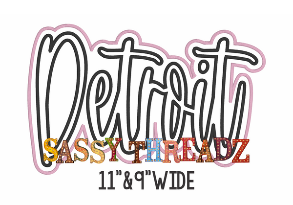 Detroit Stitch Script Stacked Embroidery Download