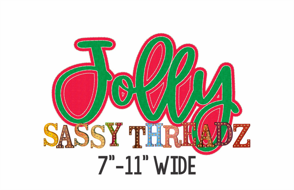Jolly Bean Stitch Script Stacked Embroidery Download