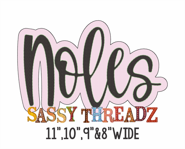Noles Bean Stitch Script Stacked Embroidery Download
