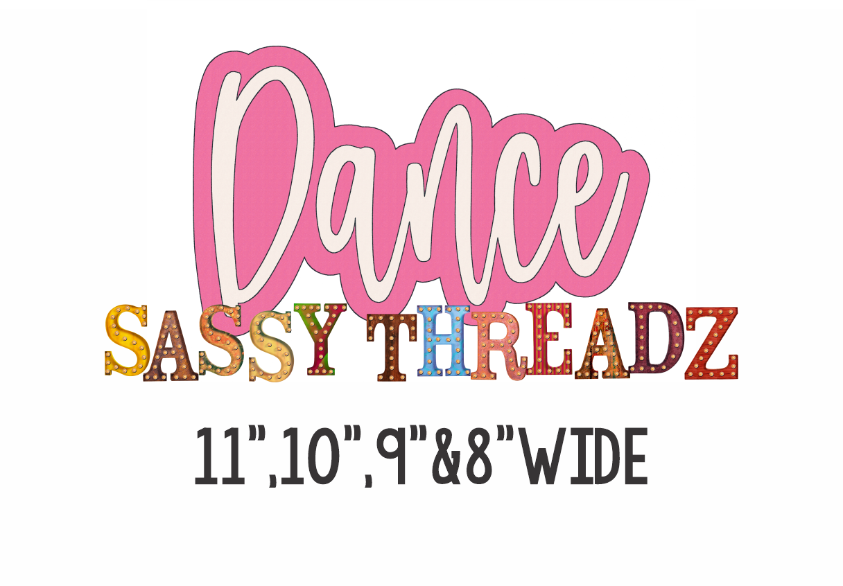 Dance Bean Stitch Script Double Stacked Embroidery Download