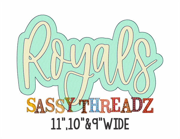 Royals Bean Stitch Script Double Stacked Embroidery Download