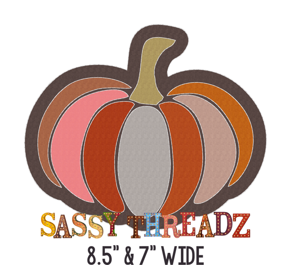 Pumpkin Bean Stitch Stacked Embroidery Download - Sassy Threadz