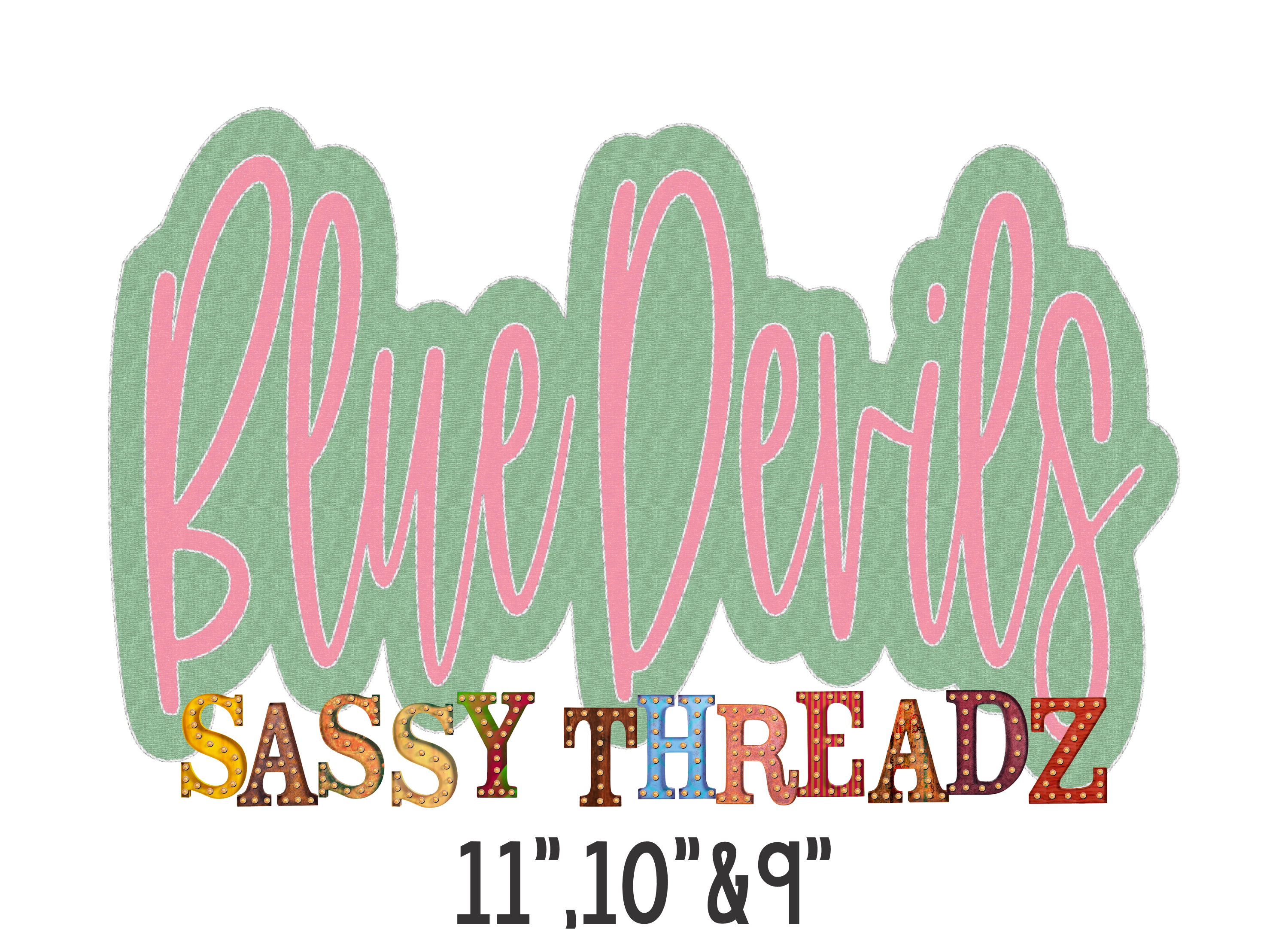 Blue Devils Double Stacked Script Embroidery Download