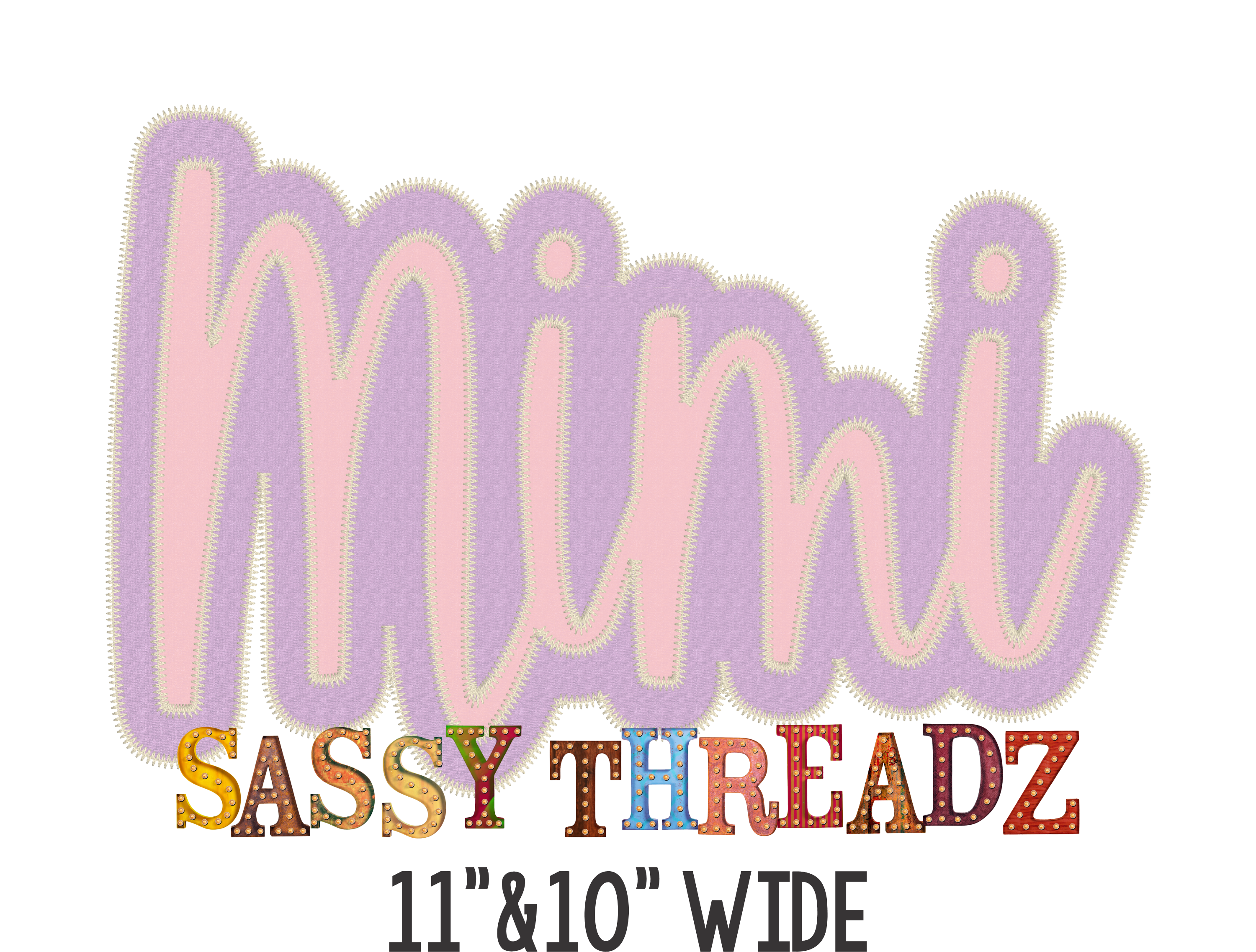 Zig Zag Mimi Script Stacked Embroidery Download - Sassy Threadz