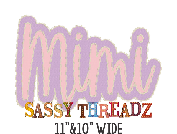 Zig Zag Mimi Script Stacked Embroidery Download - Sassy Threadz