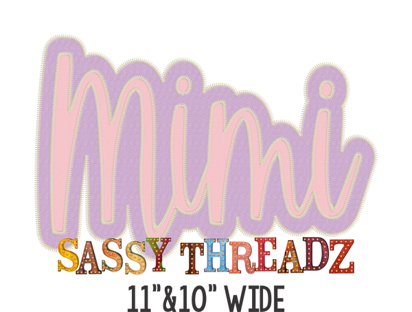 Zig Zag Mimi Script Stacked Embroidery Download