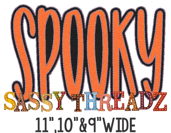 Spooky Bean Stitch Print Stacked Embroidery Download - Sassy Threadz