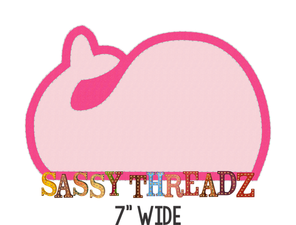 Preppy Whale Bean Stitch Script Stacked Embroidery Download - Sassy Threadz