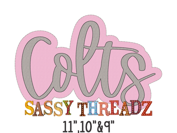 Colts Bean Stitch Script Stacked Embroidery Download - Sassy Threadz
