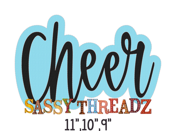 Script Bean Stitch Cheer Mom Athletic Applique Download - Sassy Threadz