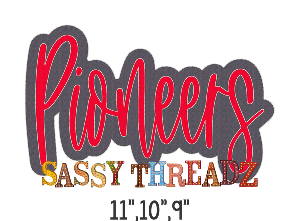 Pioneers Bean Stitch Script Stacked Embroidery Download - Sassy Threadz