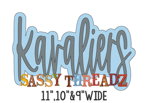 Kavaliers Bean Stitch Script Stacked Embroidery Download - Sassy Threadz