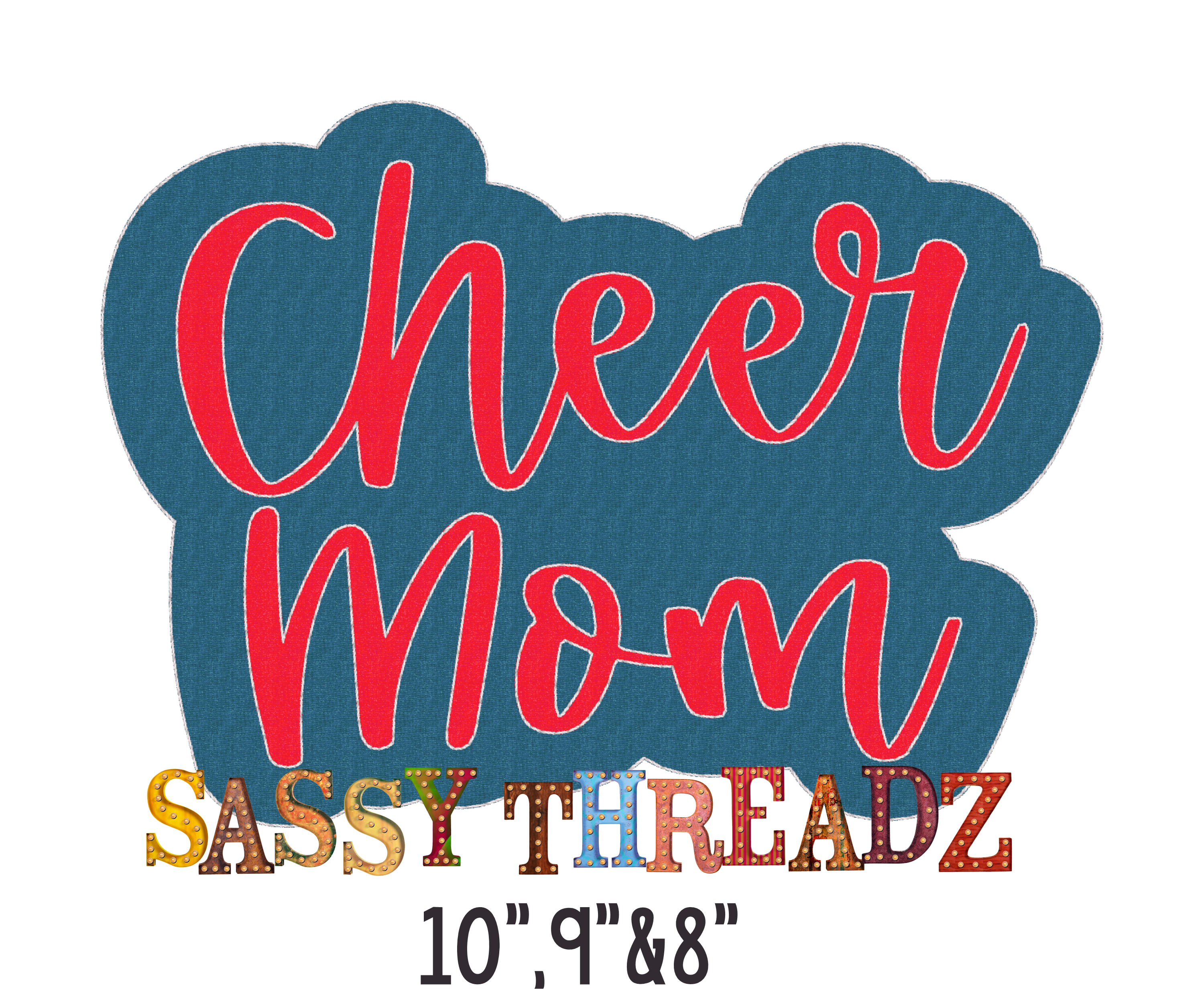 Script Bean Stitch Cheer Mom Applique Download