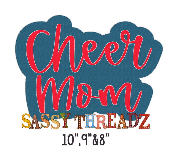 Script Bean Stitch Cheer Mom Applique Download - Sassy Threadz