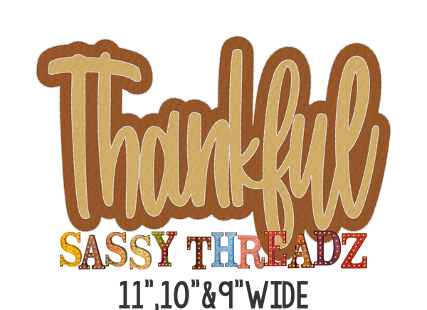 Thankful Bean Stitch Stacked Embroidery Download - Sassy Threadz