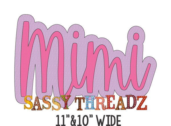 Mimi Bean Stitch Script Stacked Embroidery Download - Sassy Threadz