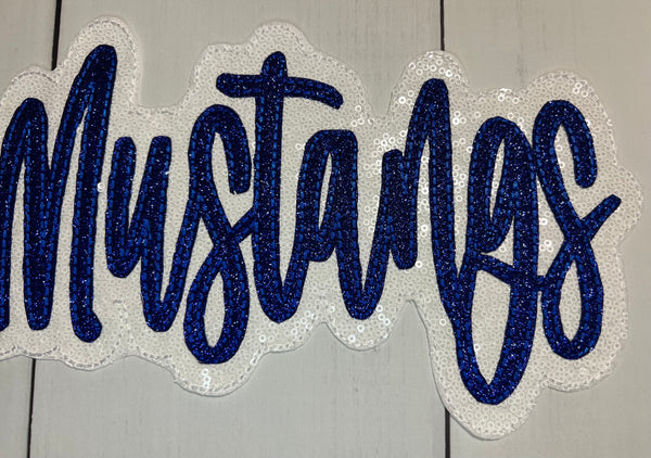 Mustangs Double Stacked Script Embroidery Download