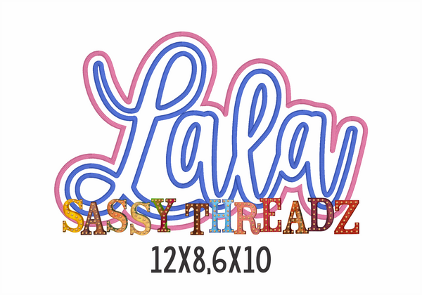Satin Stitch Lala Double Stacked Script Applique Embroidery Download ...