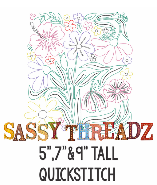 Floral Abstract Quick Stitch Embroidery Download