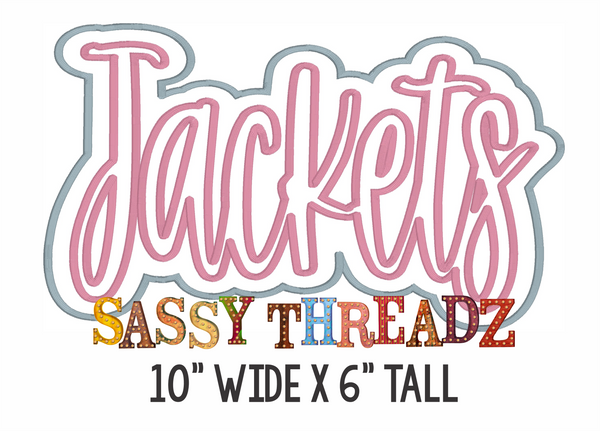 Jackets Satin Stitch Script Stacked Embroidery Download