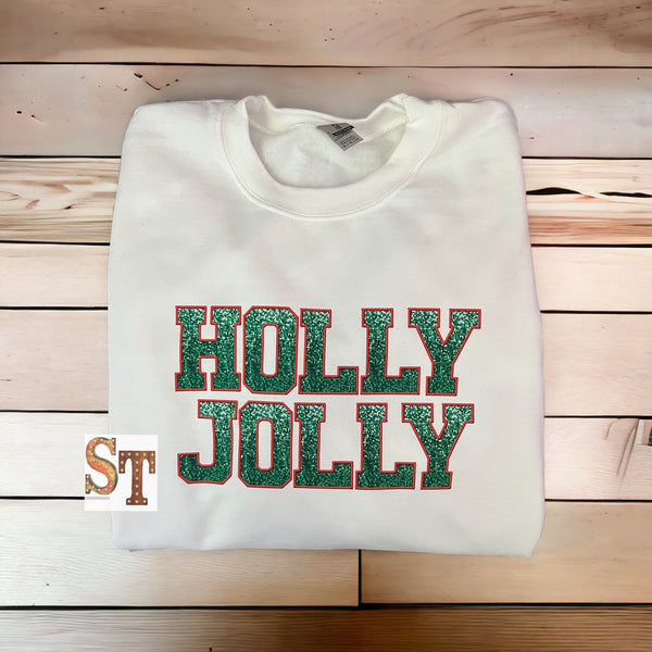 Holly Jolly Faux Sequin Sweatshirt