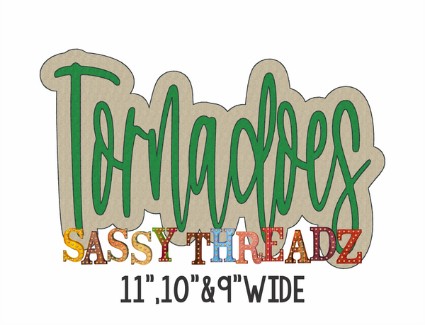 Tornadoes Bean Stitch Script Double Stacked Embroidery Download