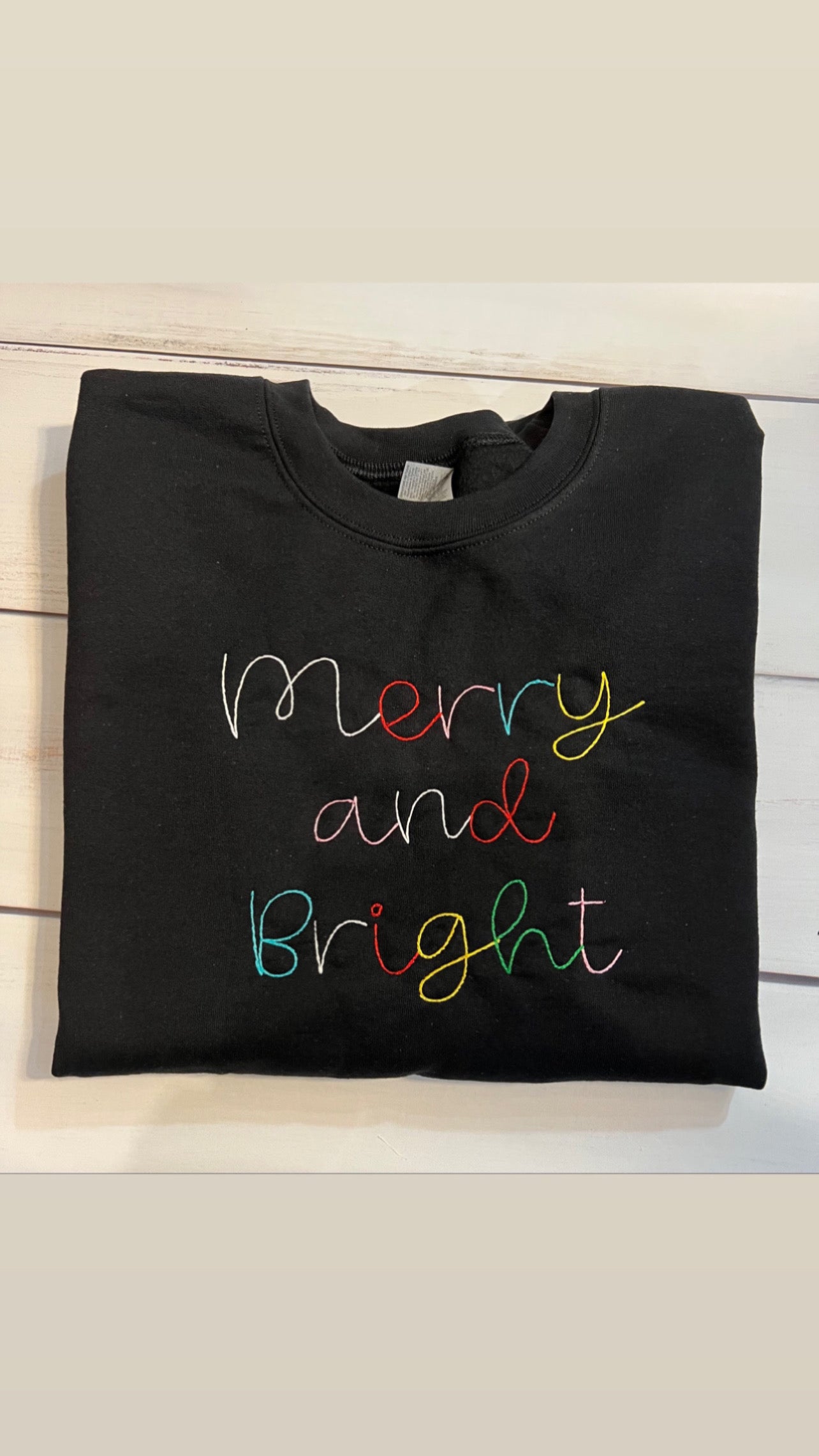 Merry and Bright Embroidered Sweatshirt - Sassy Threadz