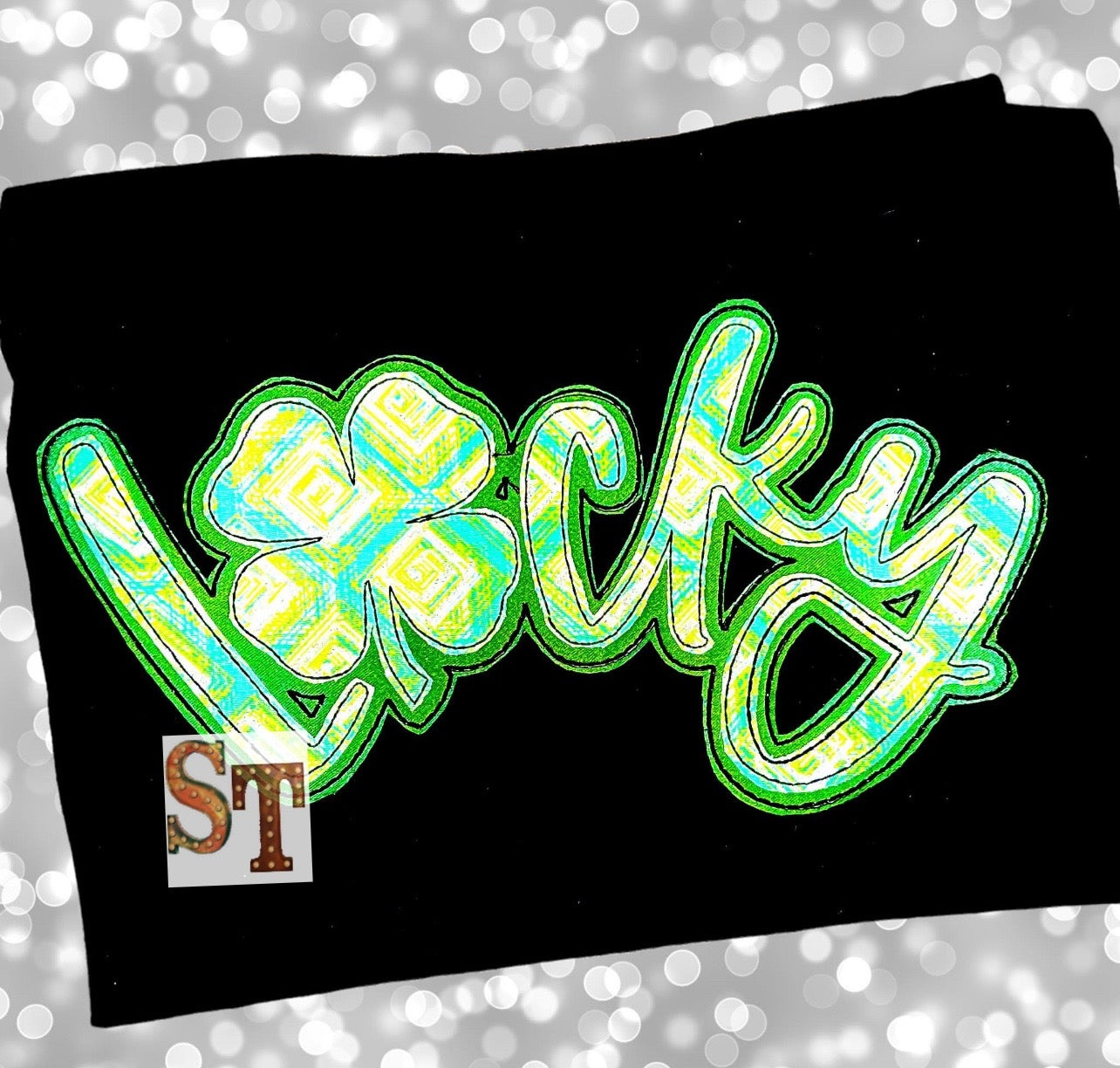 Lucky Stacked Script Embroidery Download - Sassy Threadz